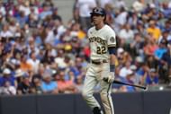 Christian Yelich during a Chicago Cubs v Milwaukee Brewers game.
